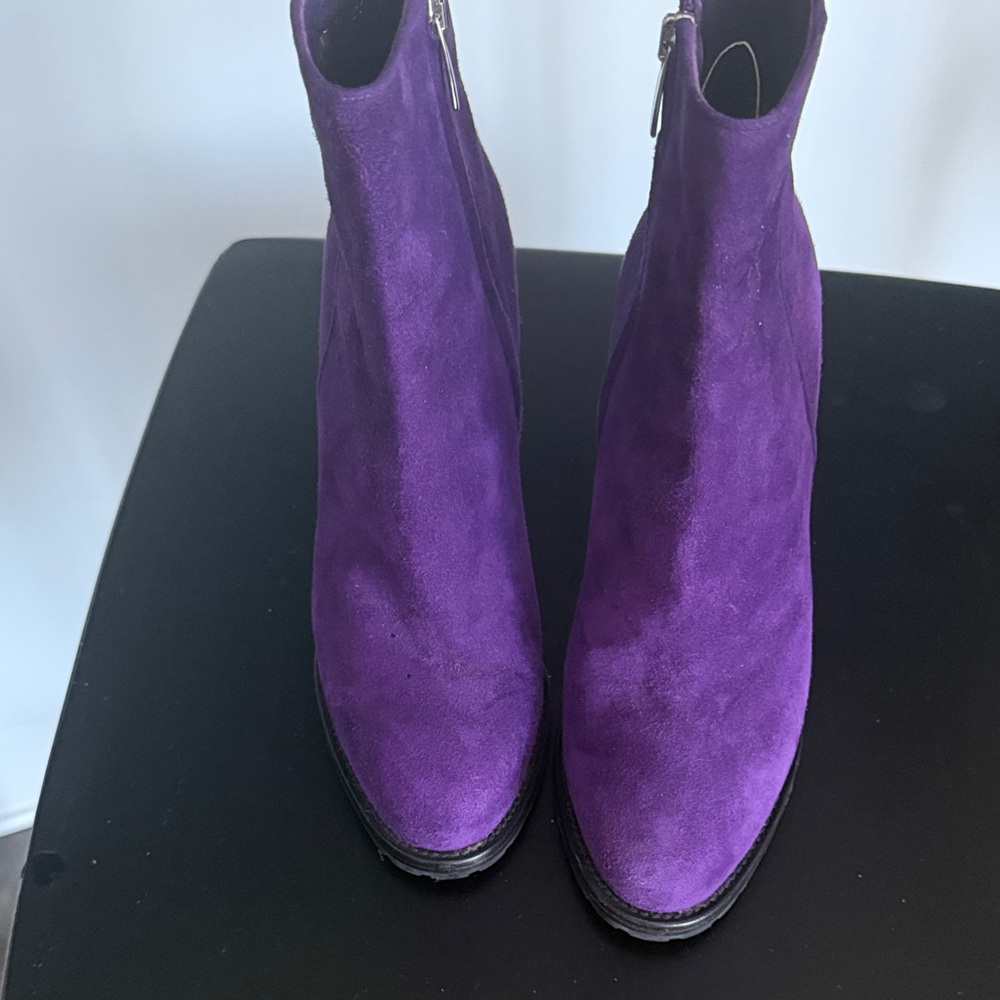 Gianvito Rossi Purple Suede Ankle Boots